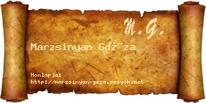 Marzsinyan Géza névjegykártya